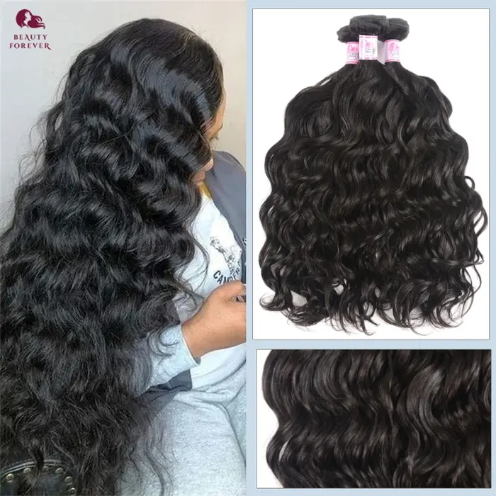 Beautyforever péruvien vague naturelle cheveux humains tisse 2/3 paquets Grade 12A