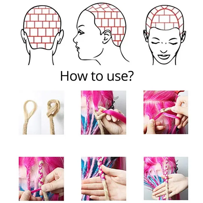 Extensions de dreadlocks synthétiques faites à la main pour femmes