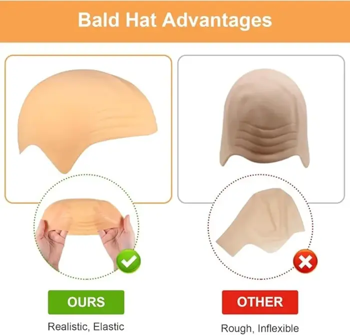Perruque de chapeau chauve en Latex