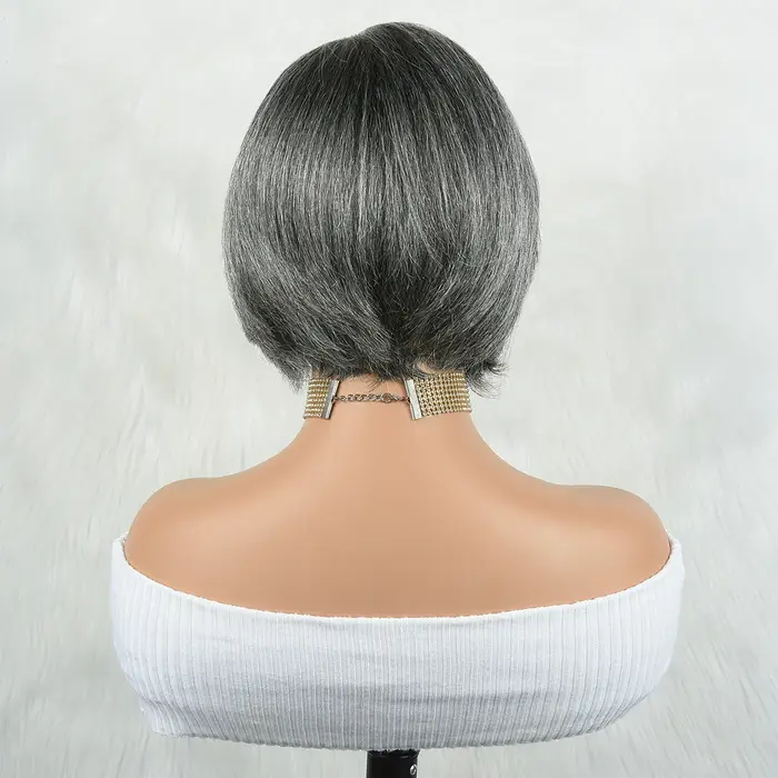 HairUGo-Perruque BOB courte en cheveux humains pour femme