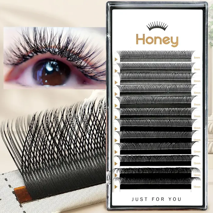 Extensions de cils en forme de YY, cils au miel, noir mat, 0.05 0.07 8-15mm
