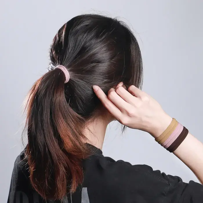 Artificiel astiques à cheveux de couleurs mélangées pour femmes et filles, attaches basiques, bande 