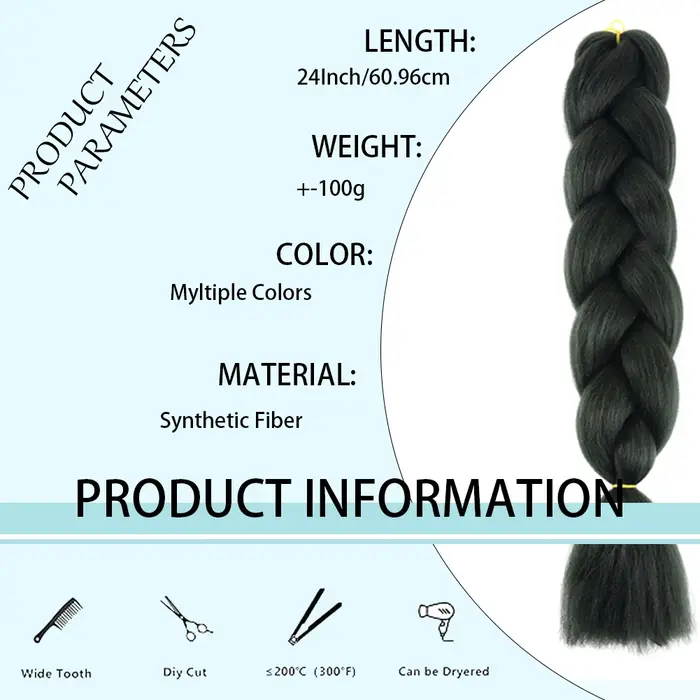 24 pouces bricolage Jumbo tressage cheveux Extensions