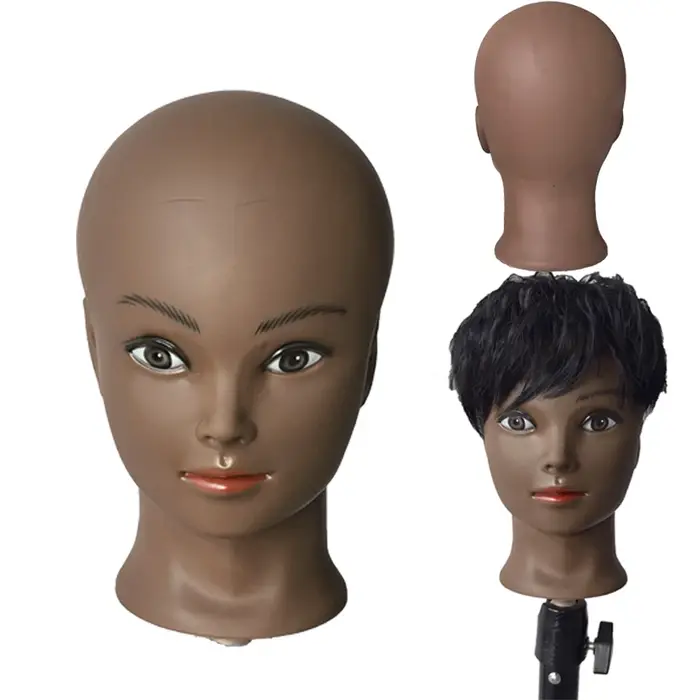 H & STAR femme chauve Mannequin avait cosmétologie pratique africaine formation Mannequin tête pour