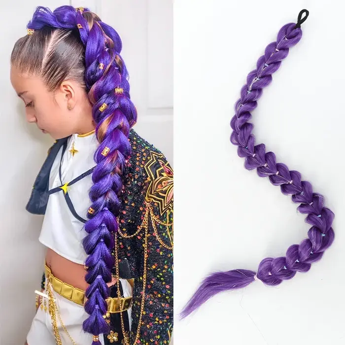 Perruque de cosplay de groupe de chasse aux sorcières kpop violette