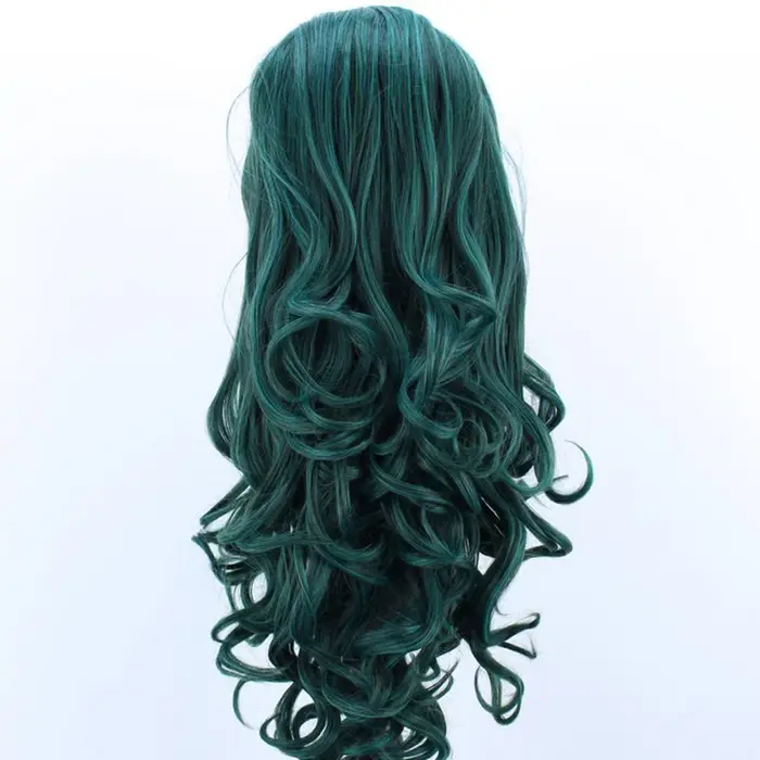 Perruque Lace Front Wig synthétique verte 13x4