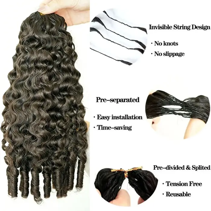 Extensions de cheveux humains bouclés birmans 100 % naturels
