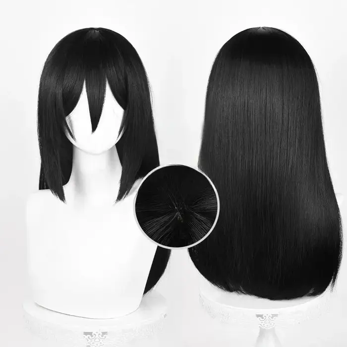 Perruque de Cosplay synthétique Titan Mikasa Ackerman pour femmes noires