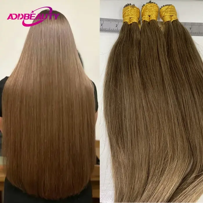 Extensions de cheveux humains bruns pour femmes droites ITIP Extension