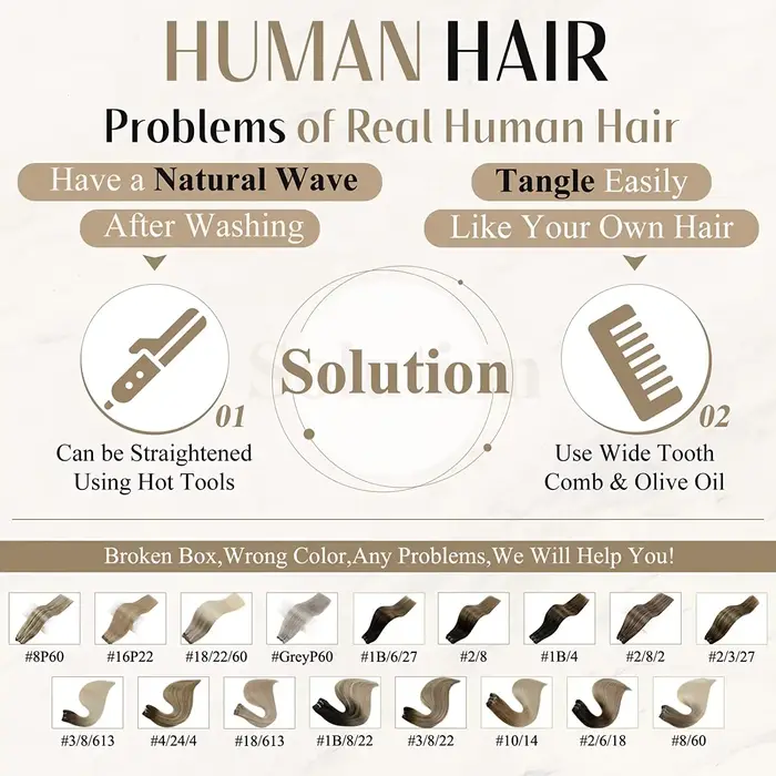 Extensions de cheveux naturels Remy lisses et soyeux