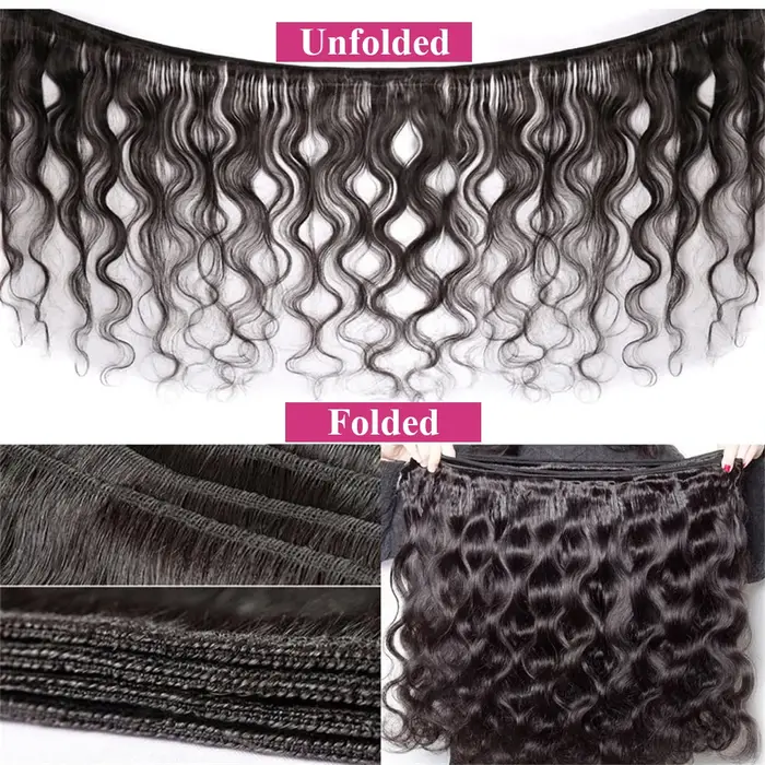 Extensions de cheveux humains 100% naturels, ondulés, brésiliens non traités, 3 mèches avec closure