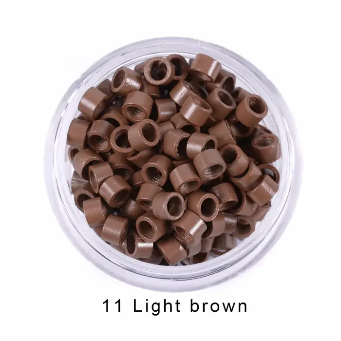 1000 pièces 4.0mm Extension de cheveux Microringe Micro maillons anneaux perles liens avec vis filet