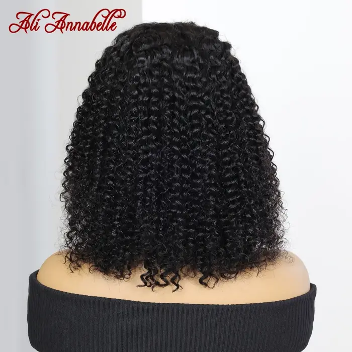 Ali Annabelle court Bob crépus bouclés 13x4 dentelle frontale perruque cheveux humains dentelle avan