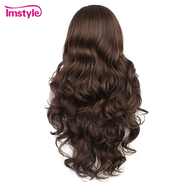 Imstyle – perruque Lace Front Wig synthétique marron pour femmes