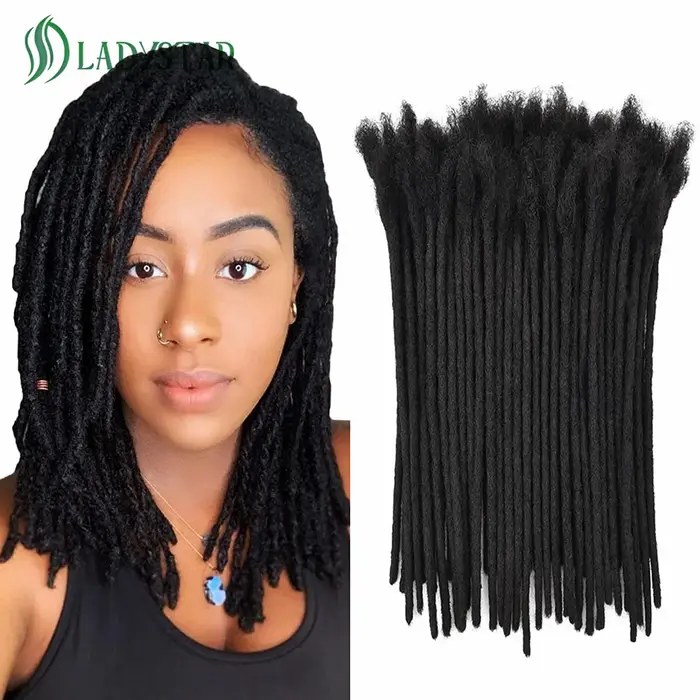 0.4 cm 0.6 cm 0.8 cm largeur Loc Extension cheveux humains 40 brins entièrement faits à la main 100% Extensions
