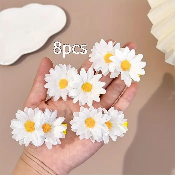 8 pinces à cheveux en forme de fleur de marguerite
