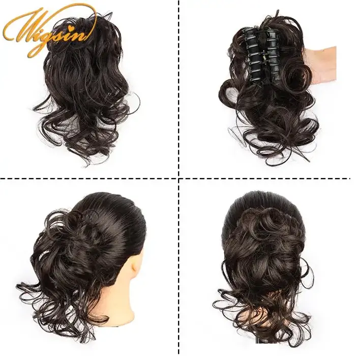 WIGSIN synthétique griffe Chignon court désordre cheveux bouclés