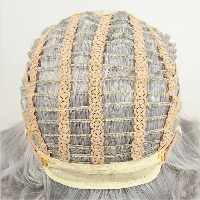 HAIRJOY Lady Gaga Cosplay perruques droite Bob court brun foncé argent gris blond