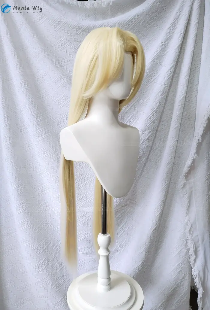 Anime Tsunade Cosplay perruque 100 cm longue droite Blonde style