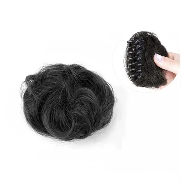 Chignon de cheveux courts bouclés pour femmes et filles