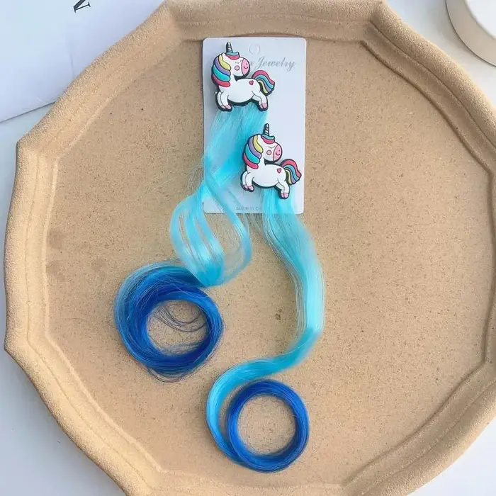 Perruques Queue de Cheval Colorée pour Fille, réinitialisation de Cheveux Brcorporelle avec Perruque