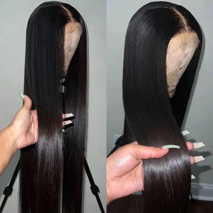 Perruque Lace Frontal Wig synthétique lisse et longue