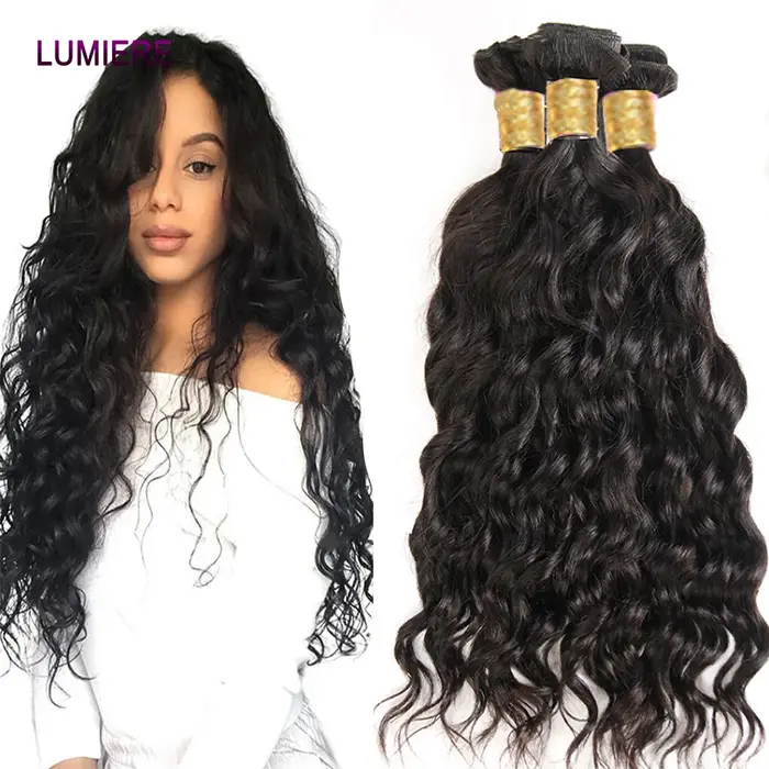 Bundles brésiliens de tissage de cheveux humains de vague profonde d'eau