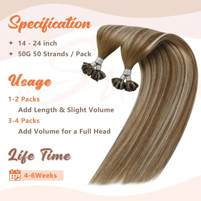 U pointe pré-collé Extensions de cheveux vrais
