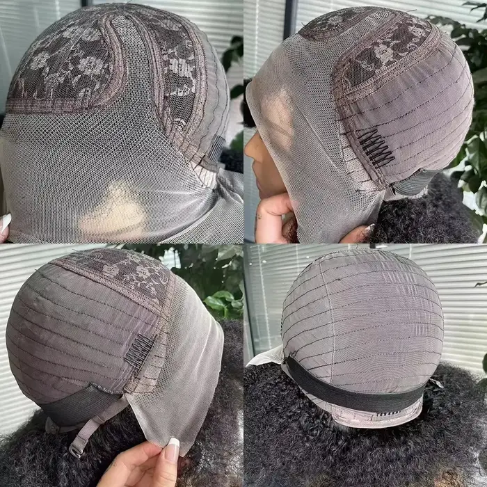 Perruques Courtes Afro Bouclées Kinky 13x4x2 T Part Lace Wigs, Perruques Courtes Bob en Cheveux Huma