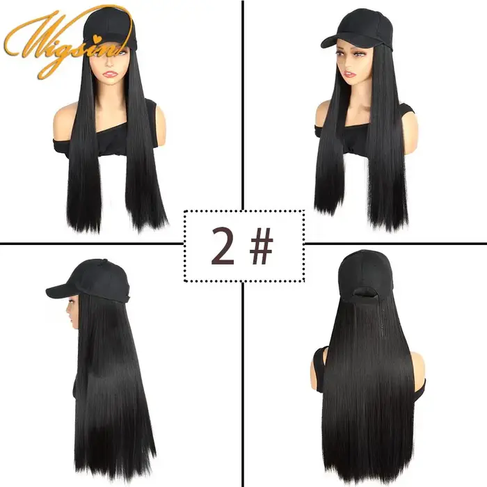 WIGSIN – perruque synthétique longue et lisse de 24 pouces