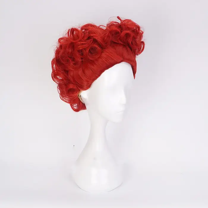 Perruque de Cosplay reine rouge Alice au pays des merveilles pour Halloween