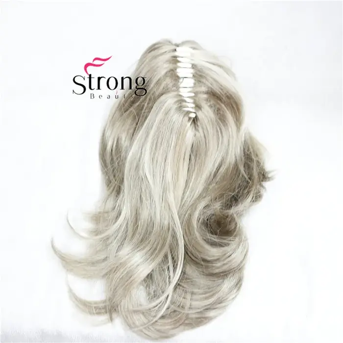 StrongBeauty-Extension Capillaire Synthétique Ondulée Blonde de 12 Pouces