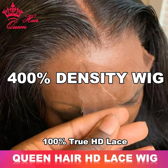 Queen Hair 400% Haute Densité Perruque Vraie Dentelle HD Cheveux Humains Bruts 13x4 13x6 Frontal Com