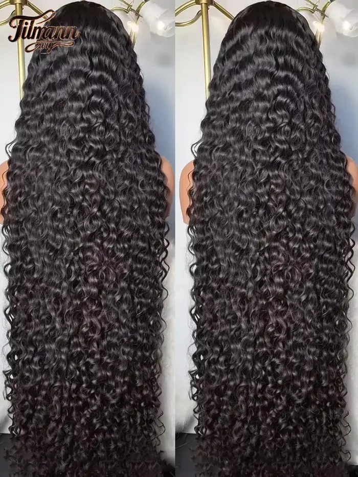 300 densité perruques de cheveux humains 100% perruques bouclées transparentes 13x6 Hd dentelle fron