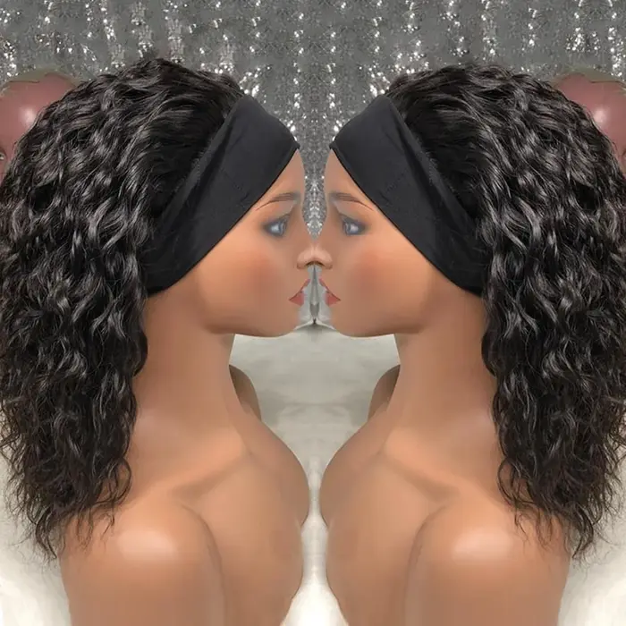 Bandeau vague d'eau perruque de cheveux humains perruque brésilienne vague d'eau bandeau demi perruq