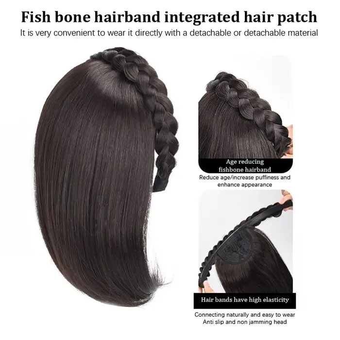 Perruque pour femme bandeau cheveux courts