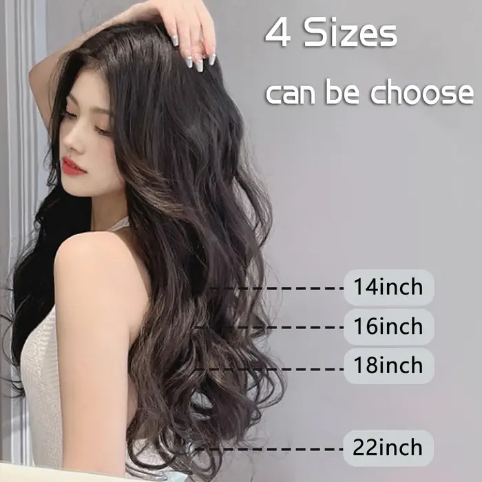 Extensions capillaires synthétiques invisibles de qualité supérieure, postiches sans Clips, postiche longue et ondulée naturelle, faux cheveux pour femmes