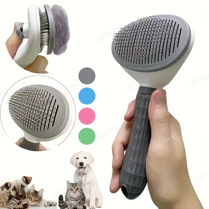 Peigne d'épilation pour animaux de compagnie en un clic pour un toilettage sans effort des chiens et des chats-brosse d'épilation flottante avec fonction automatique