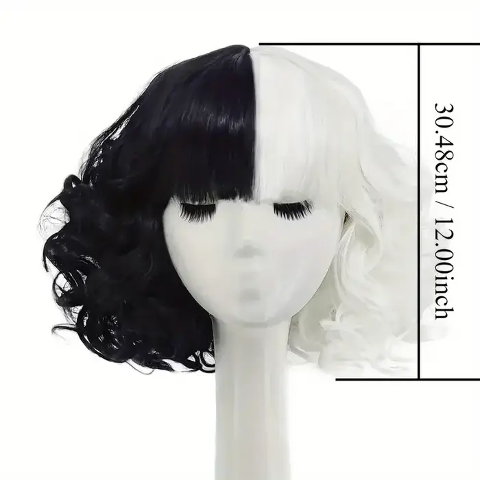 Perruques noires et blanches pour femmes