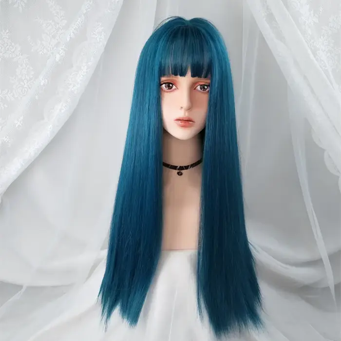 VICWIG – Perruque de cosplay longue avec frange