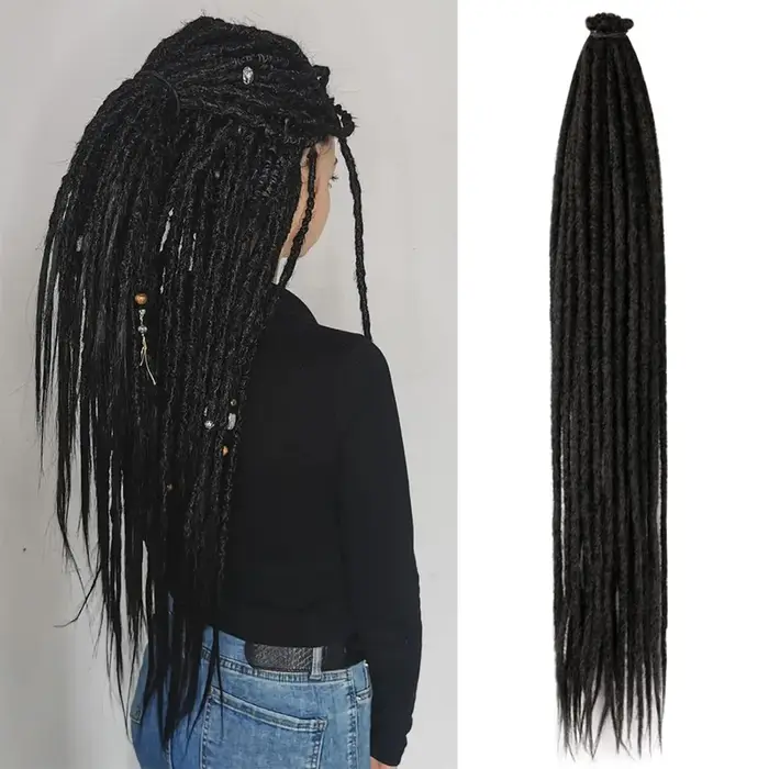 Extensions capillaires synthétiques Dreadlock de 24 pouces