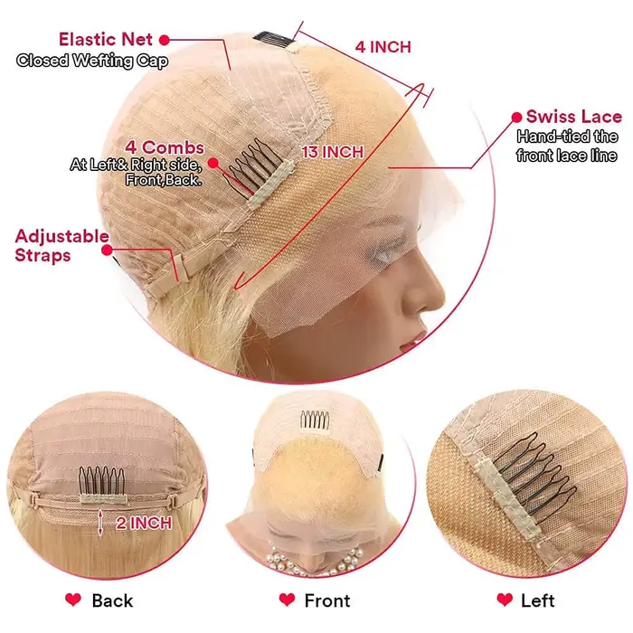 613 vague profonde HD dentelle frontale perruque densité longue Blonde bouclés perruque vague d'eau