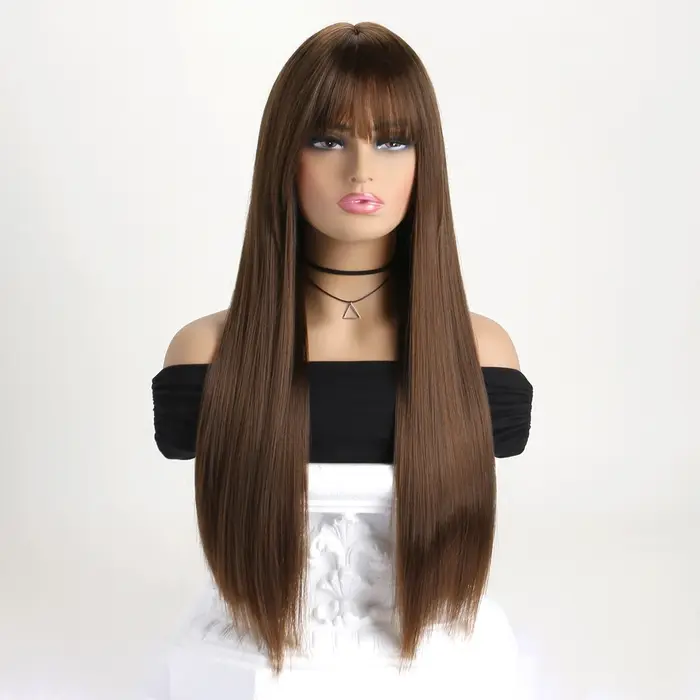 Perruque synthétique de 26 pouces la plus vendue pour cheveux longs et raides, idéale pour le cospla