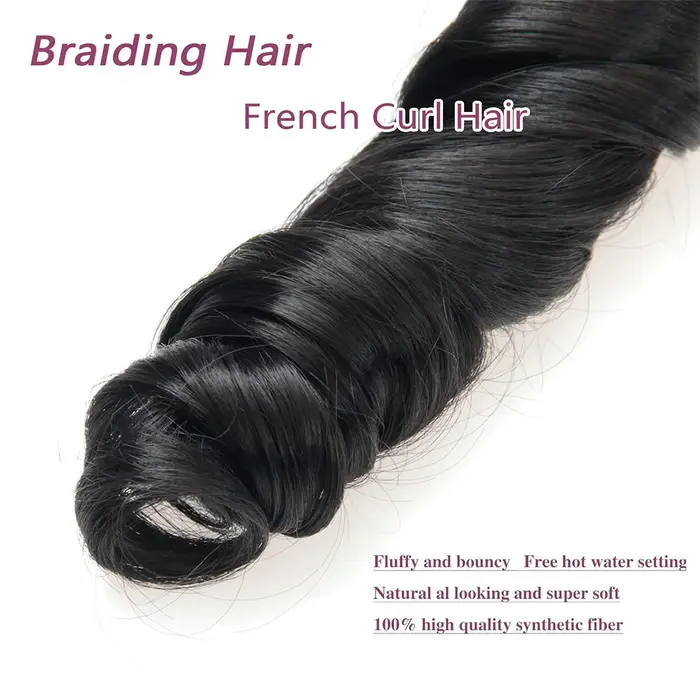 Extensions de cheveux synthétiques bouclés en spirale pour tresses