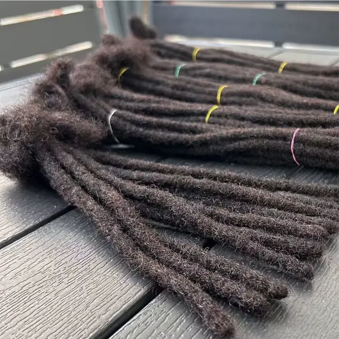 Extensions de dreadlocks de cheveux humains brésiliens de 6 à 20 pouces, vrais cheveux humains entièrement faits à la main, tresses au Crochet pour hommes et femmes