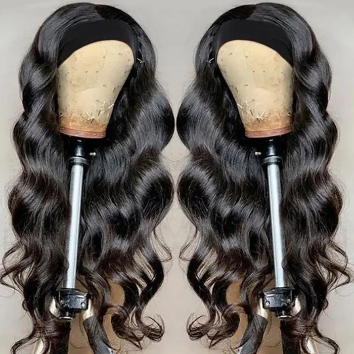 Perruque bandeau cheveux humains vague de corps perruque 180% densité Remy perruques de cheveux huma