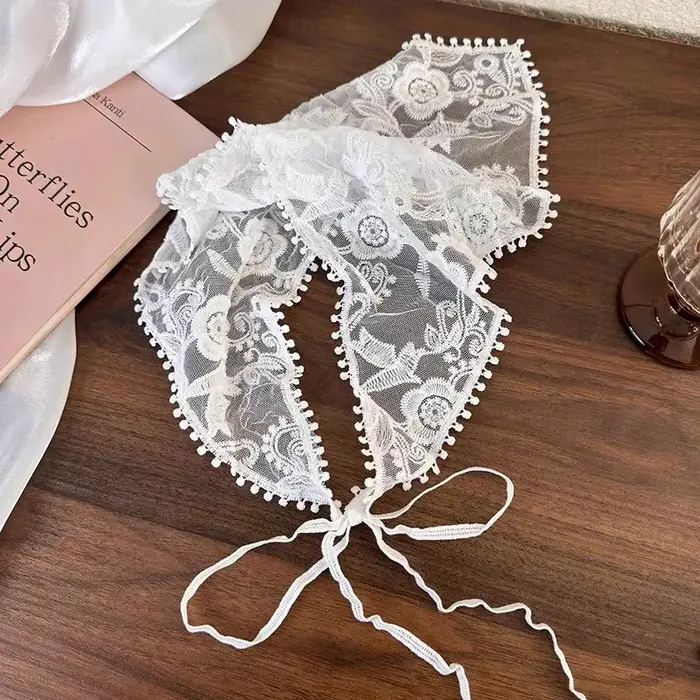 Bandana en dentelle florale pour femme, bandeaux de sauna tissés, écharpe turban, accessoires de che
