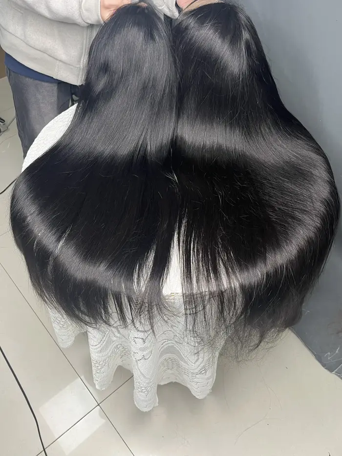 Perruques brésiliennes lisses en cheveux humains avec dentelle transparente 13x6 et 13x4, 30-40 pouc