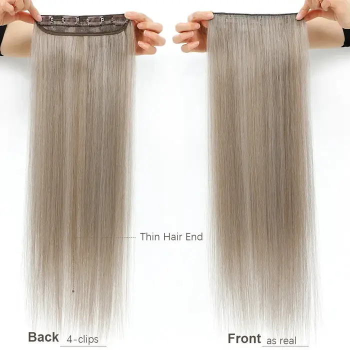 Extensions à clipser lisses ombrées brunes 26 pouces 200 grammes 12 #