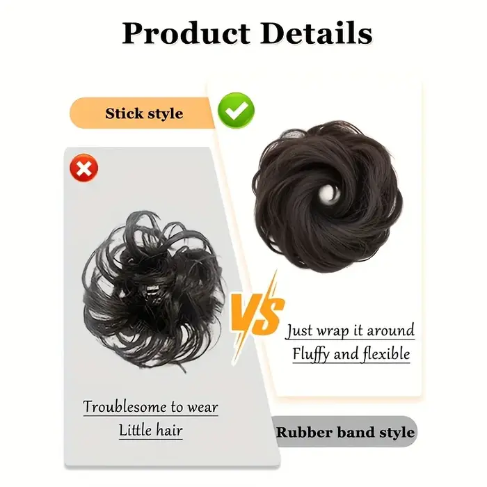 Extensions capillaires synthétiques à chignon auto-enroulement réglables pour augmenter le Volume des cheveux